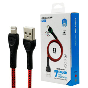 کابل شارژ Kingstar K26i با LED هفت رنگ